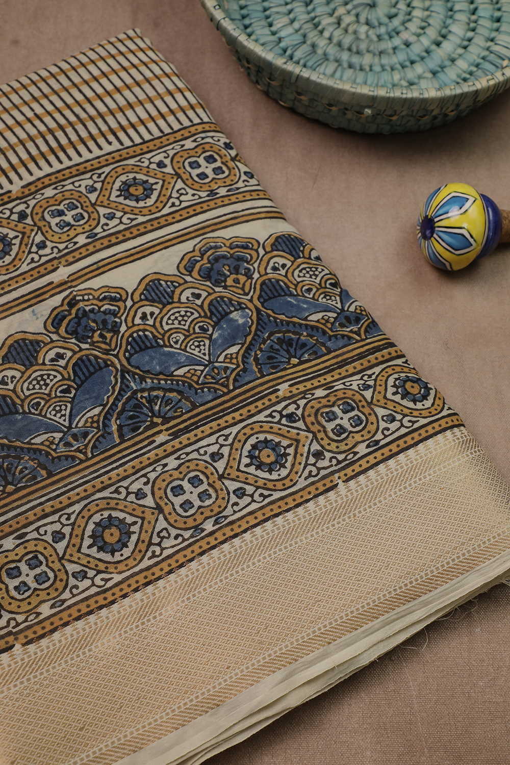 Ajrak Mul Cotton Saree - Matkatus 