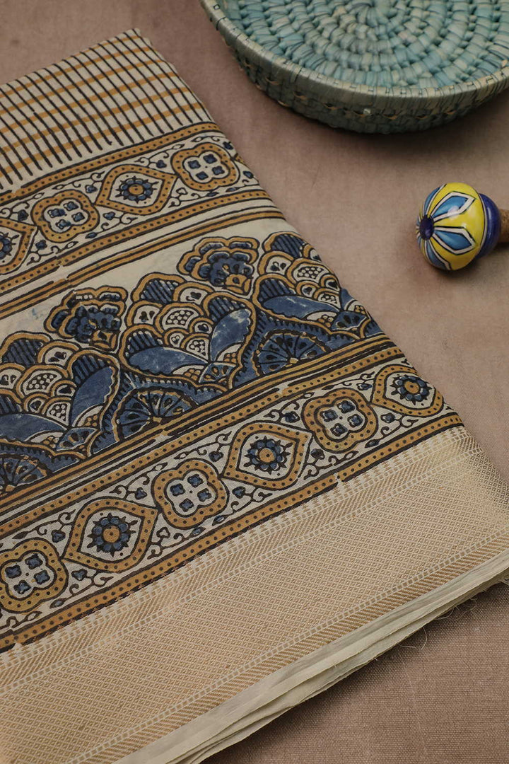 Ajrak Mul Cotton Saree - Matkatus 