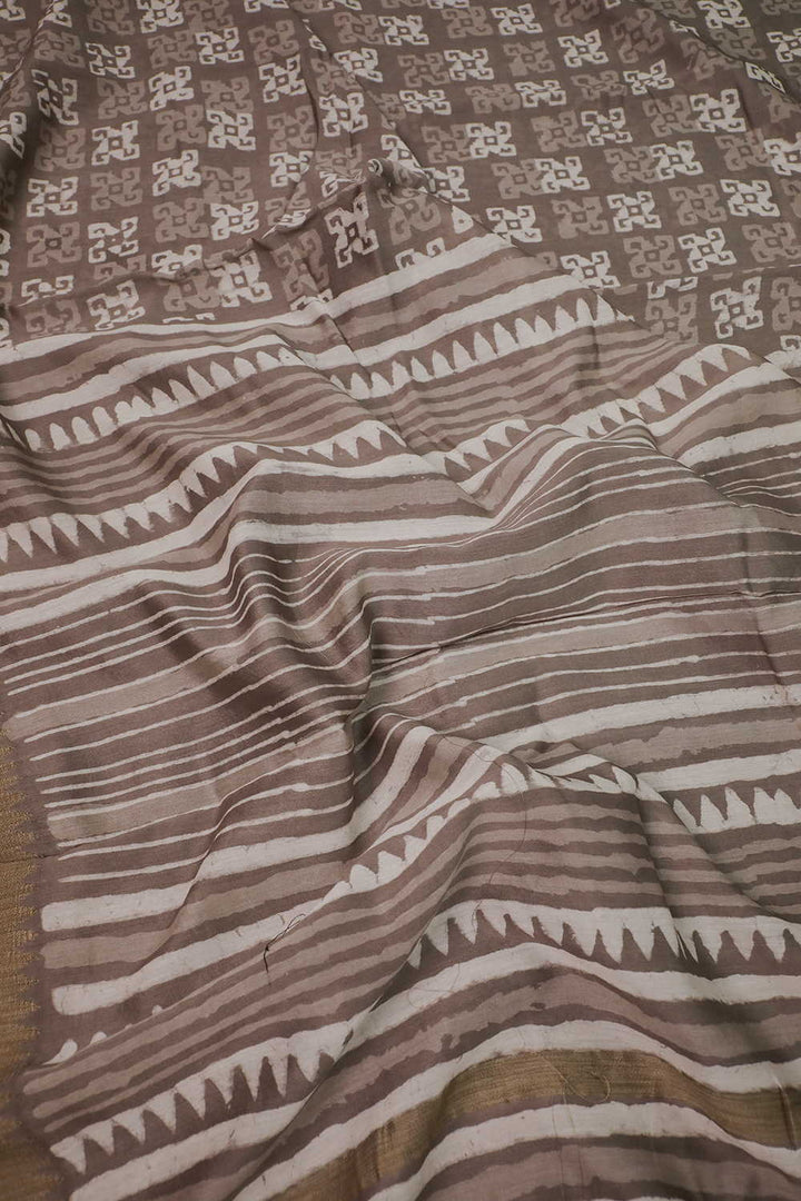 Printed Chanderi Saree - Matkatus 
