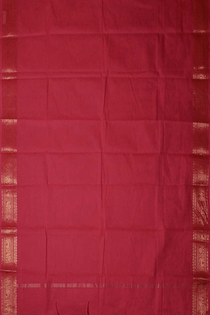 Peacock Border With Pink Kanchi Cotton Dupatta