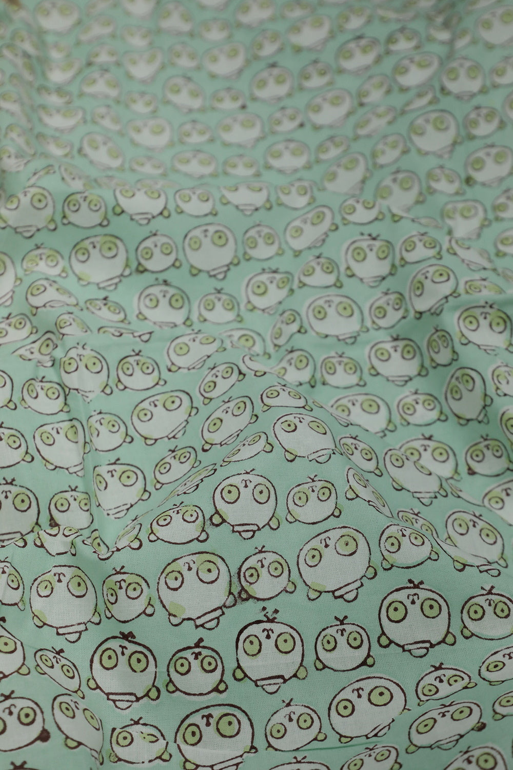 Panda-Green Sanganeri Cotton Fabric