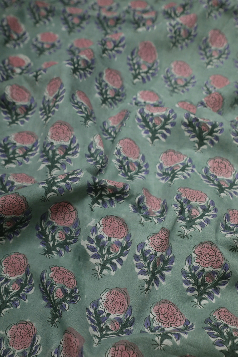 Butta Floral Sanganeri Cotton Fabric - 1.6m