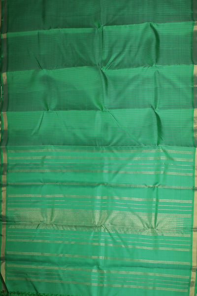 Thread Stripe on Green Kanchipuram Silk Saree