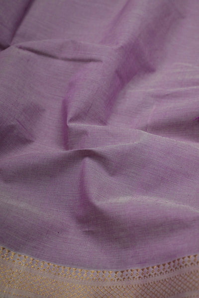 Lavender Pink Mangalagiri Cotton Border Fabric