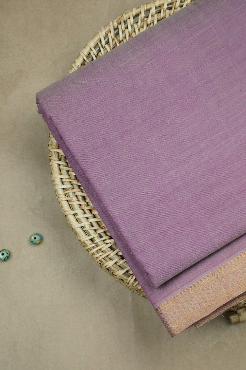 Lavender Pink Mangalagiri Cotton Border Fabric
