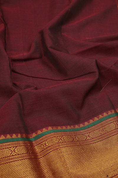 Deep Maroon Narayanpet Cotton Fabric