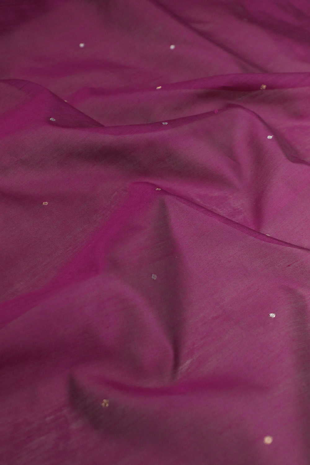 Gold & Silver Zari Butti Chanderi Silk Cotton Fabric