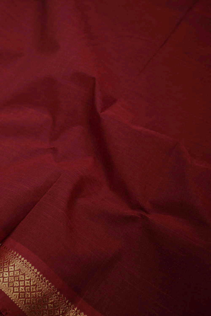 Maroon Mangalagiri Cotton Fabric