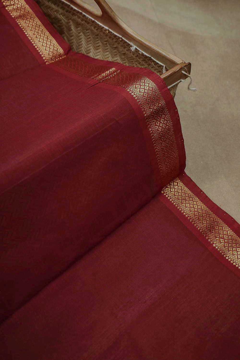 Maroon Mangalagiri Cotton Fabric
