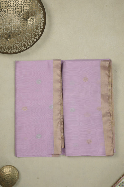 Lavender Pink Handwoven Chanderi Top with Dupatta