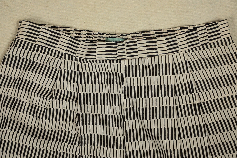 Black Stripes on Cream Stitched Pant