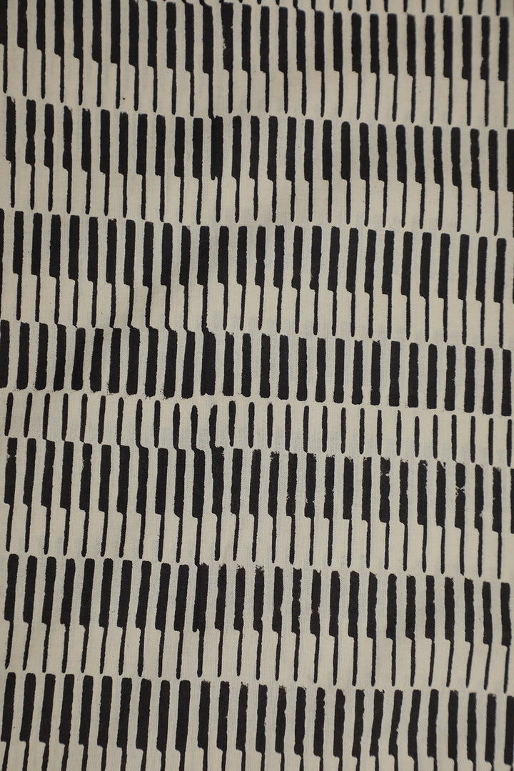 Black Stripes on Cream Stitched Pant