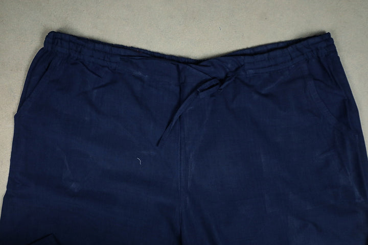 Navy Blue Handwoven Mangalagiri Palazzo Pant