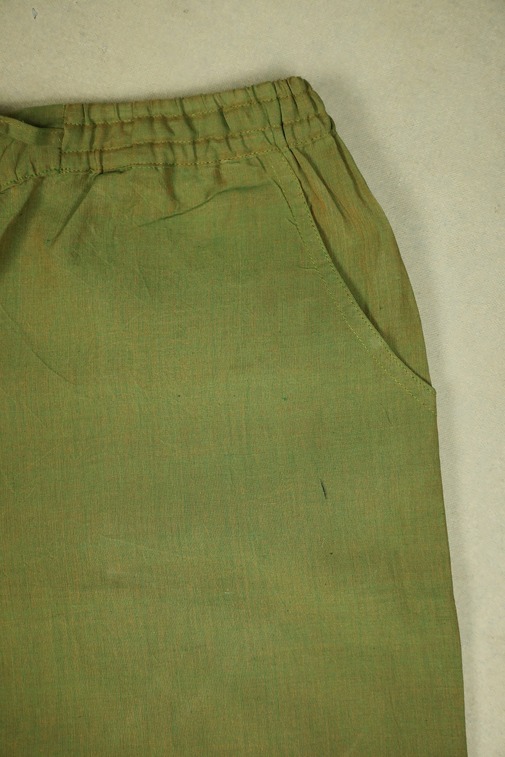 Yellowish Green Mangalagiri Stitched Palazzo Pant
