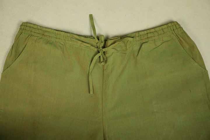 Yellowish Green Mangalagiri Stitched Palazzo Pant