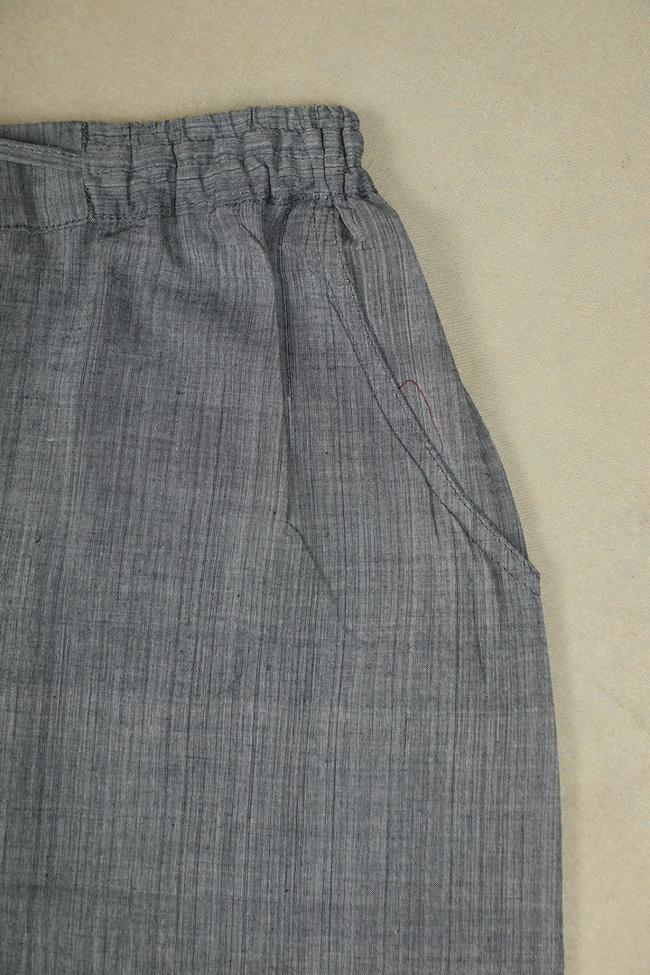 Grey Handwoven Mangalagiri Palazzo Pant