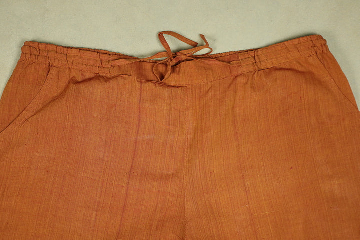 Rust Orange Handwoven Mangalagiri Palazzo Pant