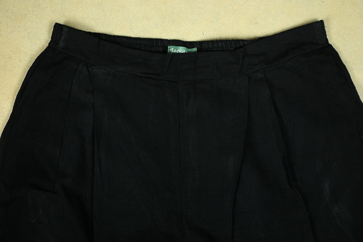 Black Handwoven Mangalagiri Stitched Pant