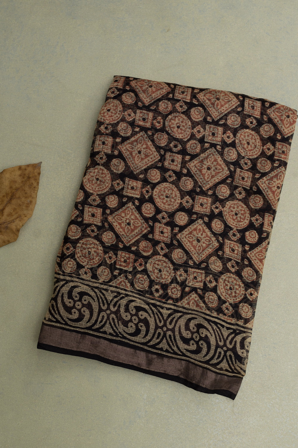 Multi-Patterned Black Kota Silk Saree