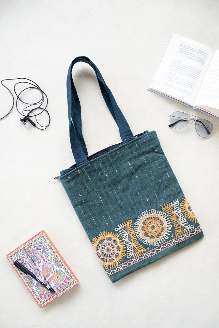 Green Kutch Embroidered Bag