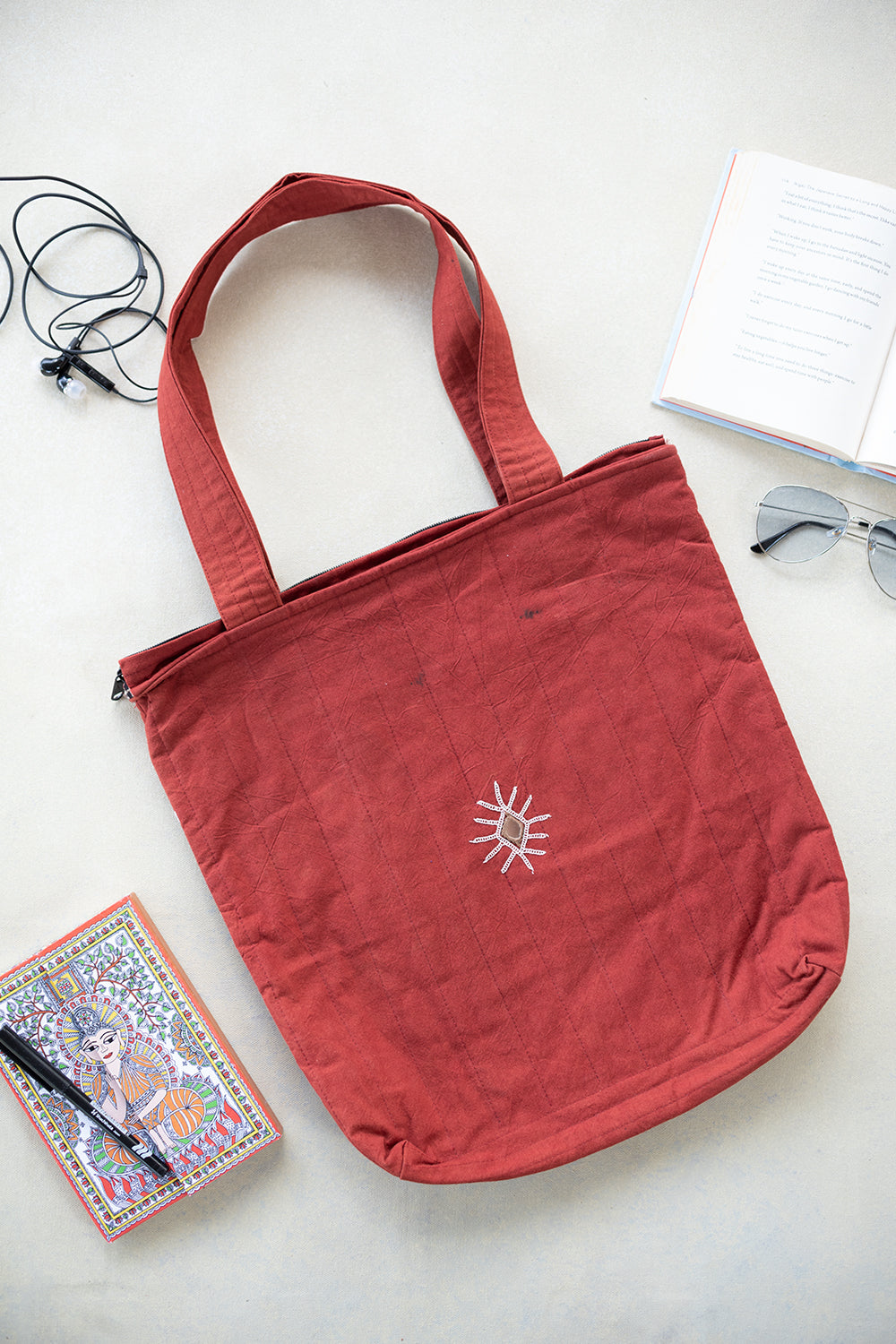 Maroon Kutch Embroidered Bag