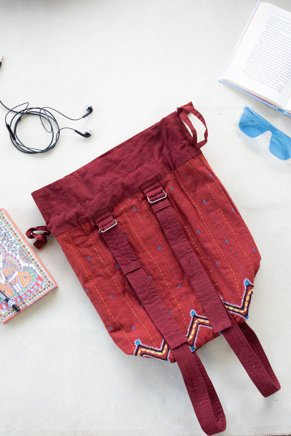 Maroon Kutch Embroidered Bag
