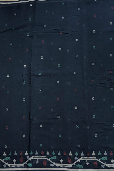 Butta on Blue Bengal Jamdani Fabric