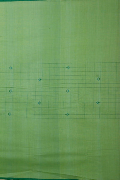 Pista Green Handspun Handwoven Cotton Fabric - 0.7m