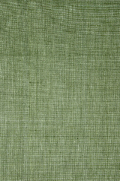 Subdued Green Yarn Dyed Handwoven Cotton Fabric