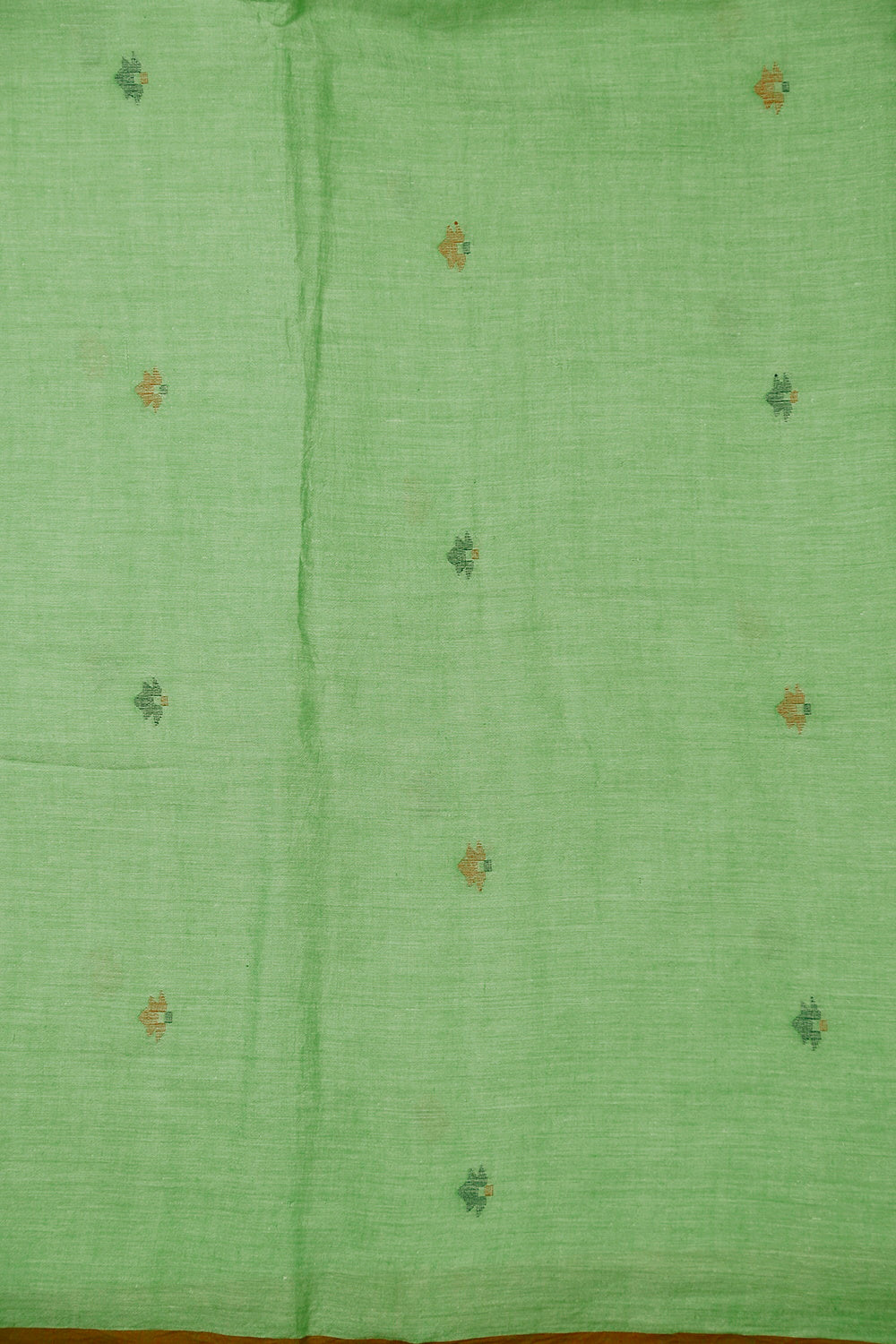 Light Green with Butta Bengal Jamdani Cotton Fabric