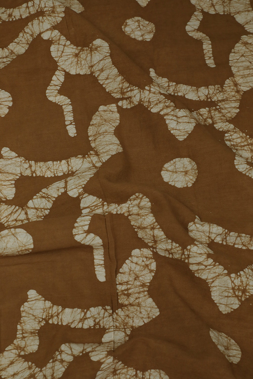 Bloom in Brown - Batik work Organic Handwoven Cotton Fabric
