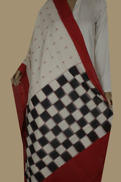 Ikat Cotton Dupatta - Matkatus