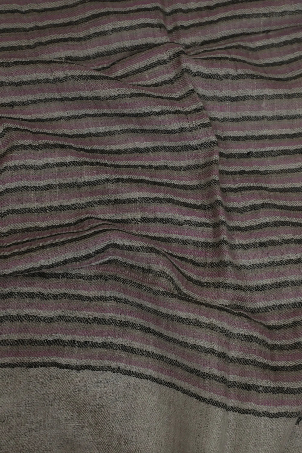 Pink & Black Lines on Cream Pashmina Woolen Muffler