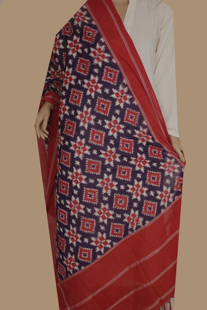 Ikat Cotton Dupatta - Matkatus