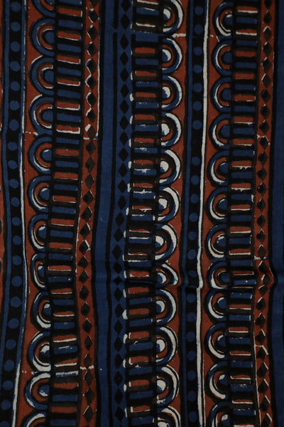 Patterned Indigo Block Printed Cotton Fabric