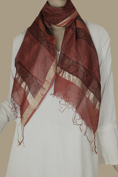 Maheshwari Silk Cotton Stole - Matkatus