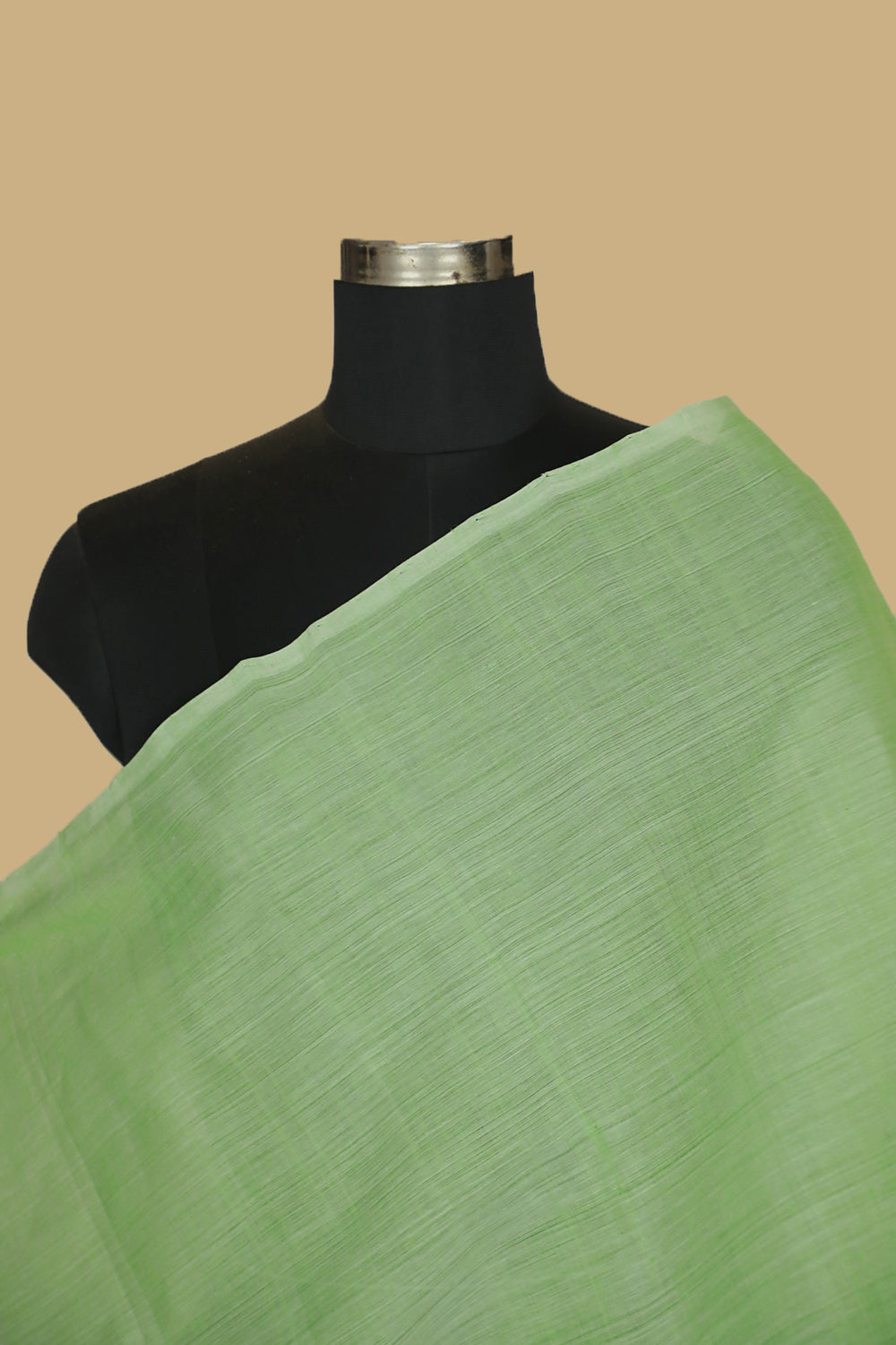 Light Green Plain Handwoven Mangalagiri Cotton Fabric