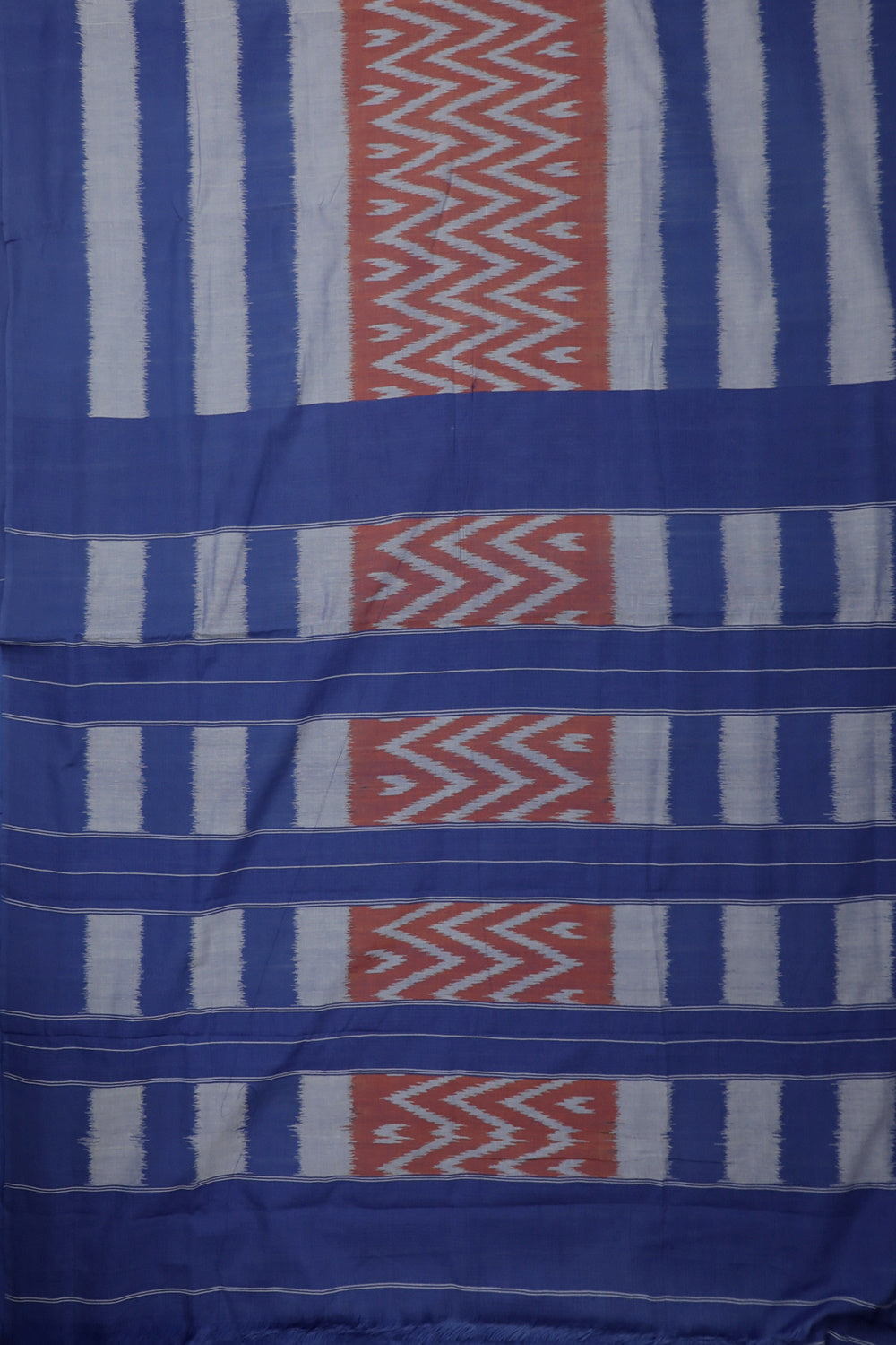 Egyptian Blue Pochampally Ikat Cotton Saree
